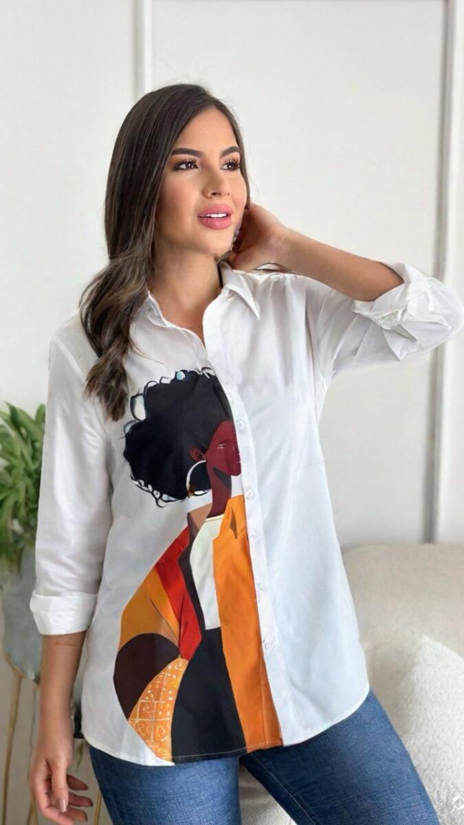Blusa larga con estampado de mujer talla unica para mujer