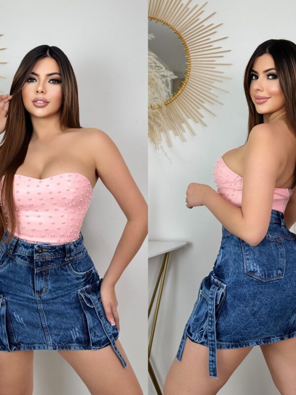 Falda tipo cargo azul oscuro para mujer