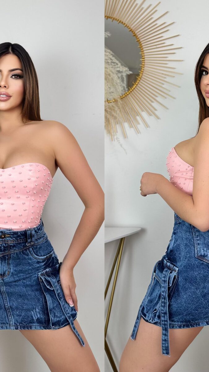 Falda tipo cargo azul oscuro para mujer