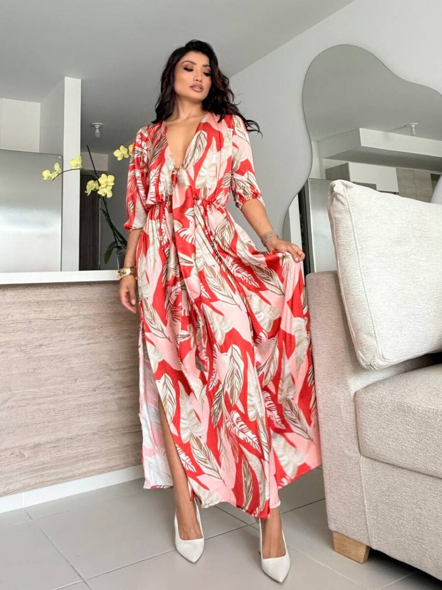 Vestido largo con abertura en la pierna talla unica para mujer - Image 8