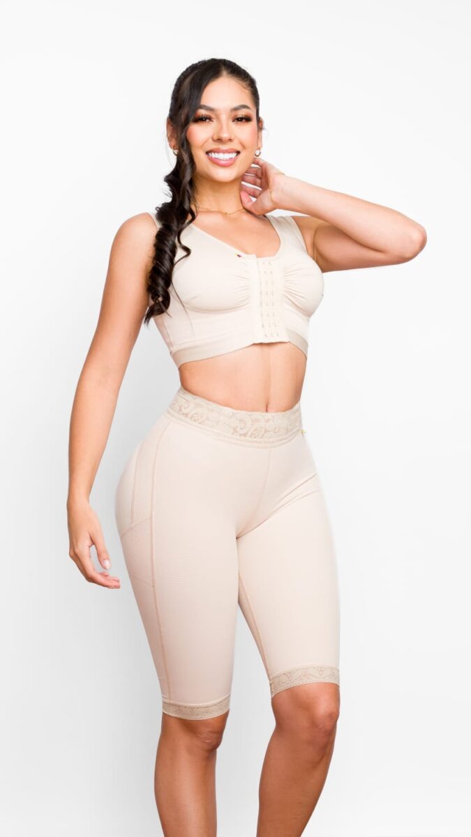 Faja cintura alta con efecto push up para mujer