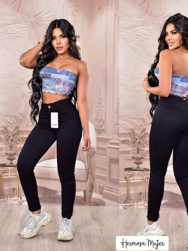 Jean skinny negro con bolsillos