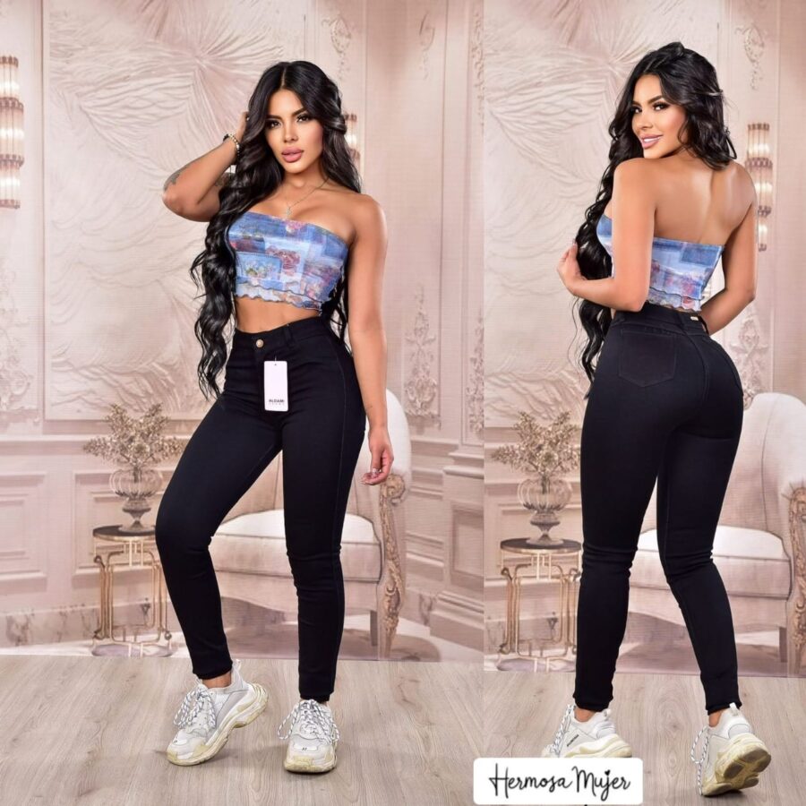 Jean skinny negro con bolsillos