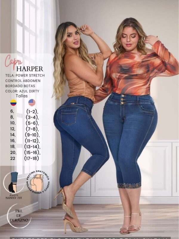 Jean push up con bordado en la bota para mujer
