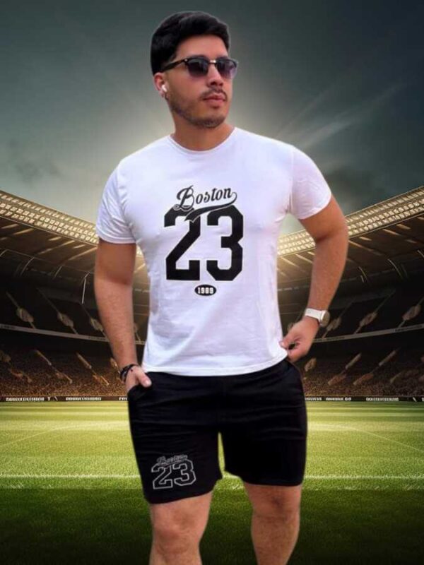 Conjunto deportivo con estampado de boston para hombre