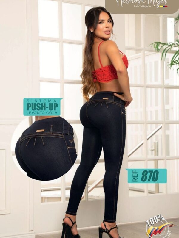 Jean push up skinny fit con llavero y control de abdomen