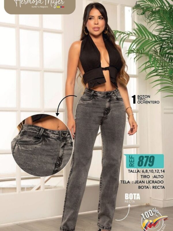 Jean push up regular fit para mujer tipo ochentero