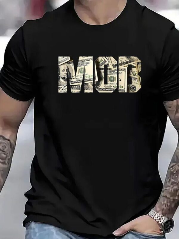 Camiseta con estampado de dinero para hombre