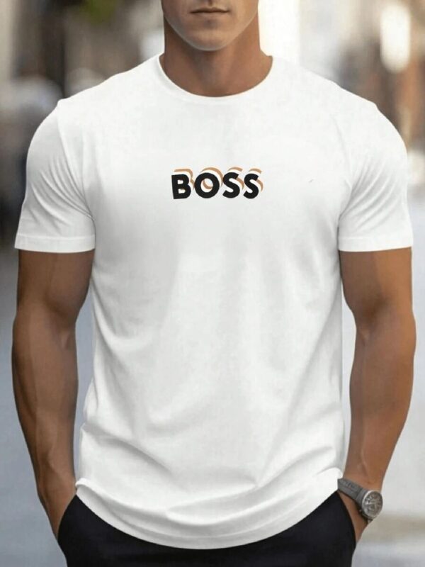 Camiseta con estampado de letras "boss" para hombre