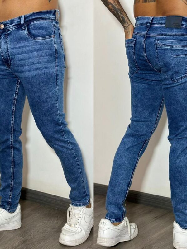 Jean clasico para hombre skinny fit en mezclilla licrada