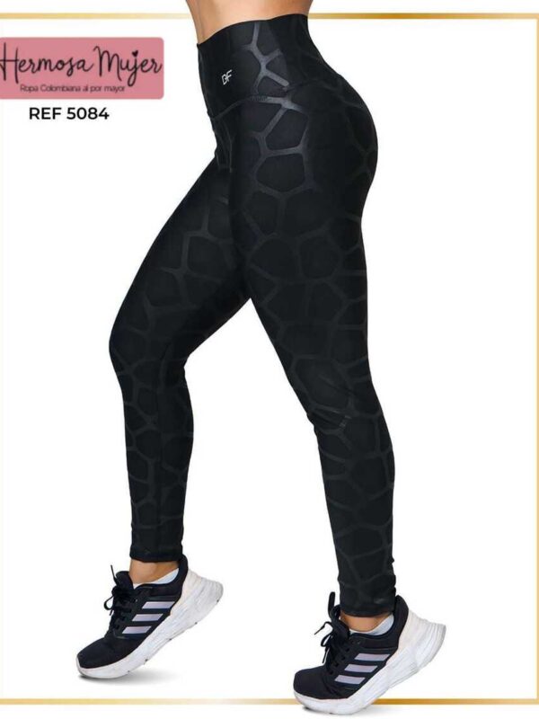 Leggins negros para mujer con efecto piel de jirafa