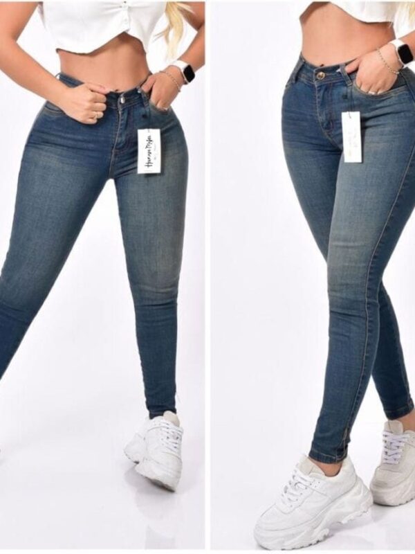 Jean push up bota tubo estilo desteñido para mujer