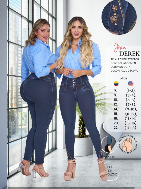 Jean para mujer skinny fit en mezclilla licrado