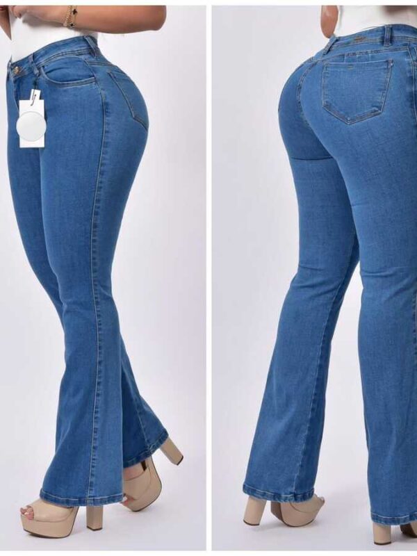 Jean push up bota campana para mujer