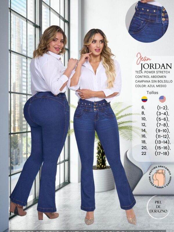 Jean control de abdomen y campana sin bolsillo